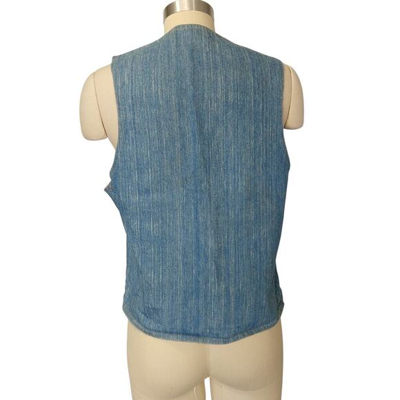 Vintage Levi's Orange Tab Denim Vest Size M Jean Pocket Snap Front 70s USA Made - Picture 7 of 9